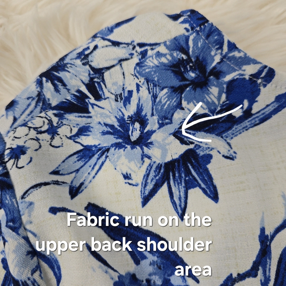 ALYX Floral Pullover Top with V Neckline and Tied Lower Front - Picture 5 of 12